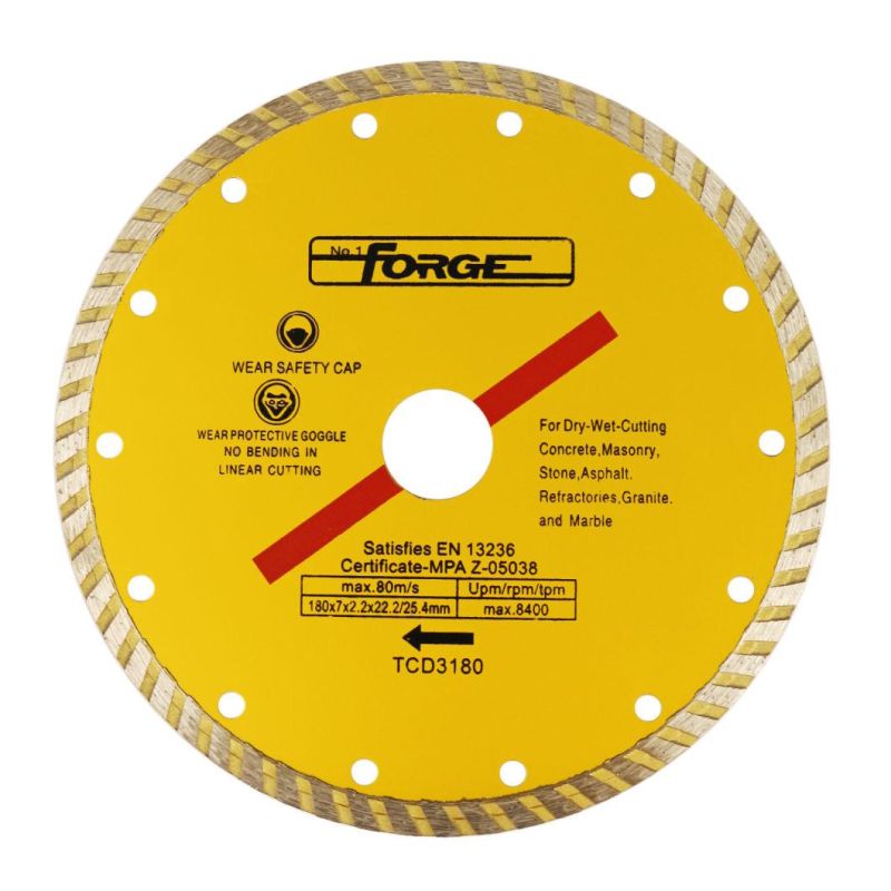 180mm (7") Cutting Disc Turbo Diamond Blades