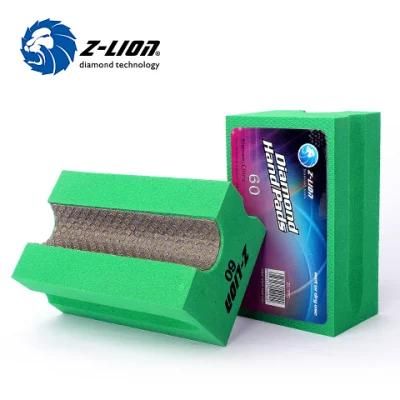 Zlion Electroplated Diamond Sanding Block Hand Pads for Stone Glass