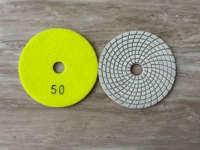 Yellow Polishing Pad Wet and Dry Hand Tools for Stone DIY 4&quot;