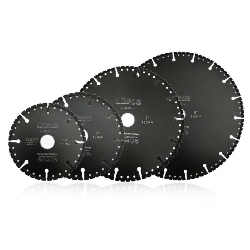 Shdiatool 4.5′′ 5′′ 7′′ 9′′ Vacuum Brazed Diamond Blade for All Purpose