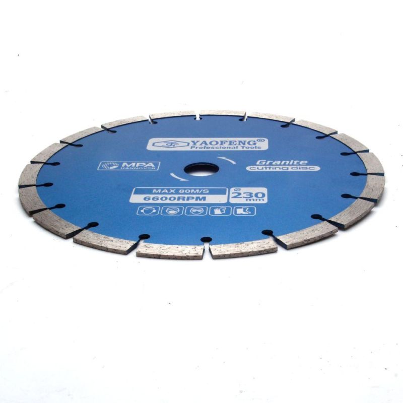 Professional Diamond Saw Blade Wholesale 9inch Diamond Dry Cutting Disc Segmented Blade for Marble, Granite, Concrete