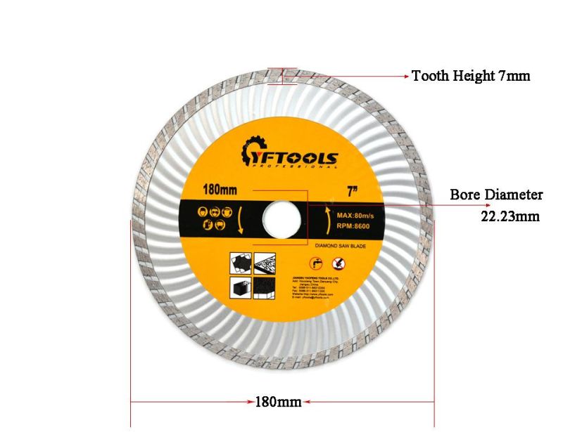 180 mm Diamond Saw Blade for Cutting Marble