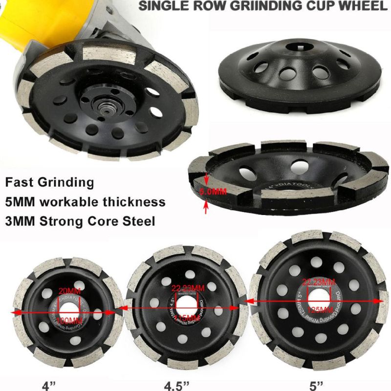 Sintered Diamond Single Row Cup Wheel for Concrete, Masonry, Granite Marble and Some Other Construction Material