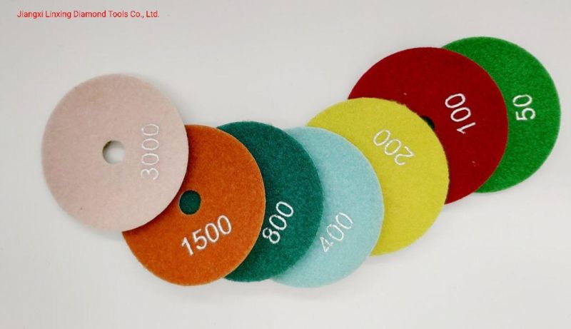 3 Steps Dry Polishing Pads Sandpaper Buff 100mm Diamond Abrasives