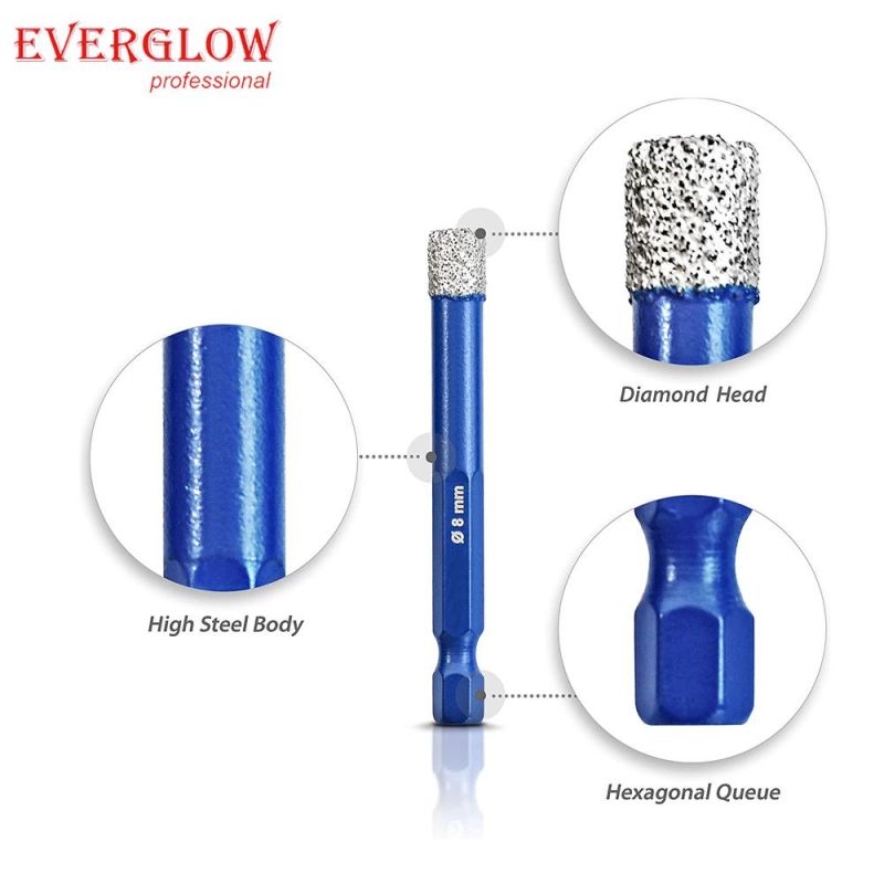 5I6I8I10 mm Diamond Drill Extremely Durable Porcelain Stoneware Drill Bit for Drilling Glass, Ceramics, Granite, Marble