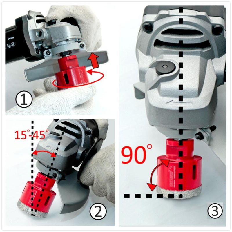 Shdiatool 60mm Vacuum Brazed Diamond Drilling Core Bits With10mm Diamond Height M14 Thread Drill Bits for Granite Marble Ceramic