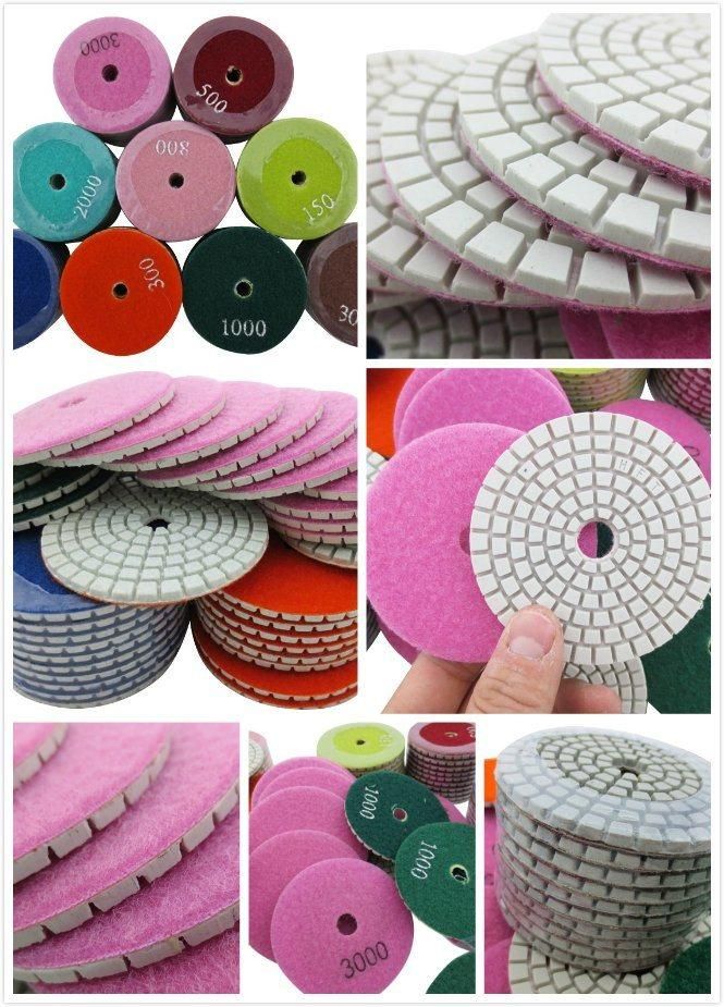 Stone Processing Flexible Wet Use Diamond Polishing Pads