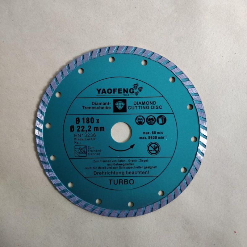 Diamond Cutting Disc Turbo Type Diamond Saw Blade for Stone Marble Concrete