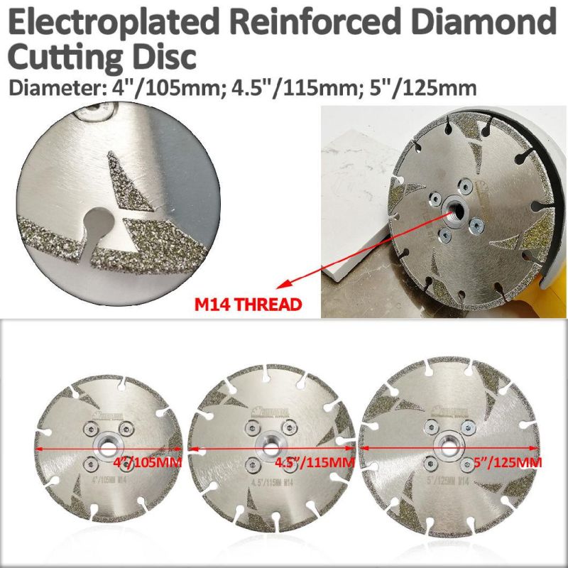 4′′ Electroplated Diamond Cutting and Grinding Discs for Granite & Marble, Both Side Coated