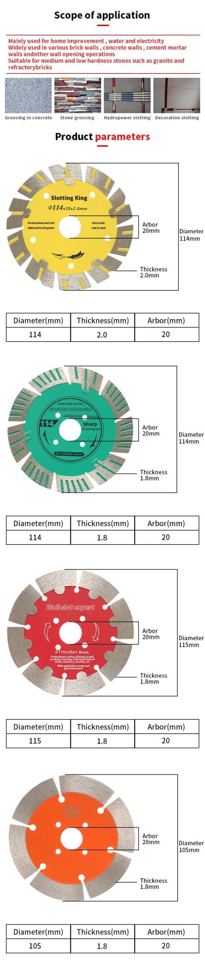 4inch Diamond Cutter Blade for Stone Concrete