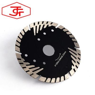 125mm Protective-Tooth Sintered Turbo Segment Diamond Saw Blade for Stone Cutting