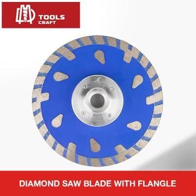 Diamond Saw Blade 7 in. with Flange Cold-Pressed Segmented Turbo Wave