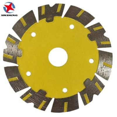 Dia 4.5&quot; Hot Pressed Diamond Saw Blade Slant Protection Teeth Turbo Cutting Disc