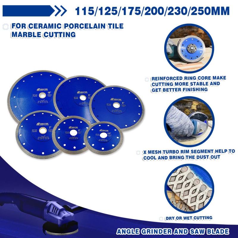 M14 Red Vacuum Brazed Diamond Drill Core Bits and Blade and Hand Polishing Pads and Polishing Pad and Soft Foam Back Pad with Box