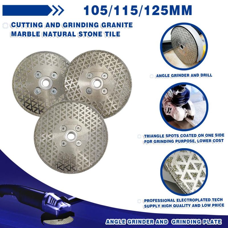 High Quality 125mm Single Side Coated Diamond Disc Granite Cutting Tools Electroplated Diamond Circular Saw Blade