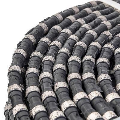 Granite Quarry Cutting 11.5*6.5 mm Rubber Coating Diamond Wire Saw