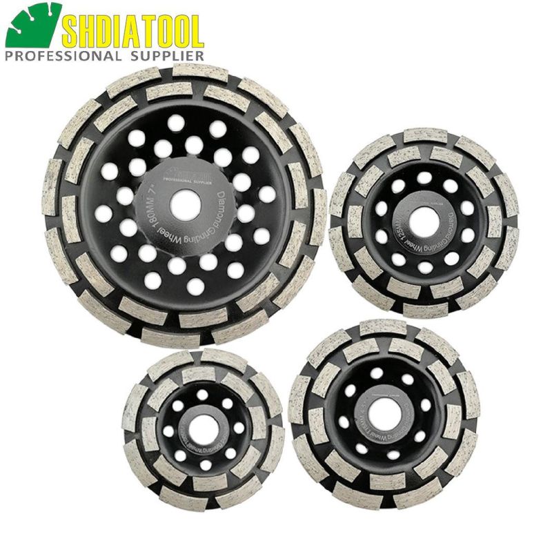 Diamond Double Row Grinding Cup Wheel for Concrete, Masonry, Granite Marble