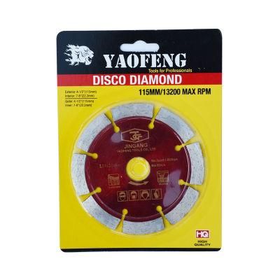 4.5inch Professional Tools 115mm Diamond Cutting Disc 10mm Segmented Height Diamond Saw Blade