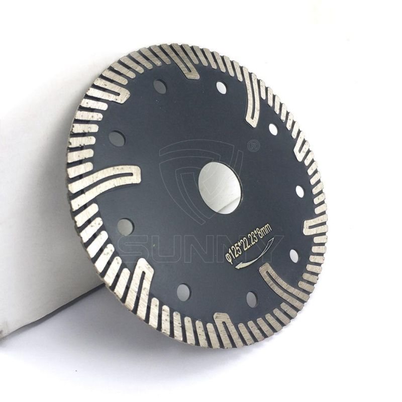 125mm Turbo Diamond Circular Saw Blade with Protective Teeth for Stone Cutting