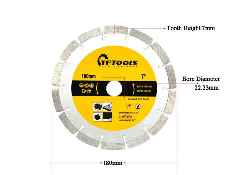 7 Inch Wholesale 180mm Segment Diamond Saw Blade for Cutting Concrete