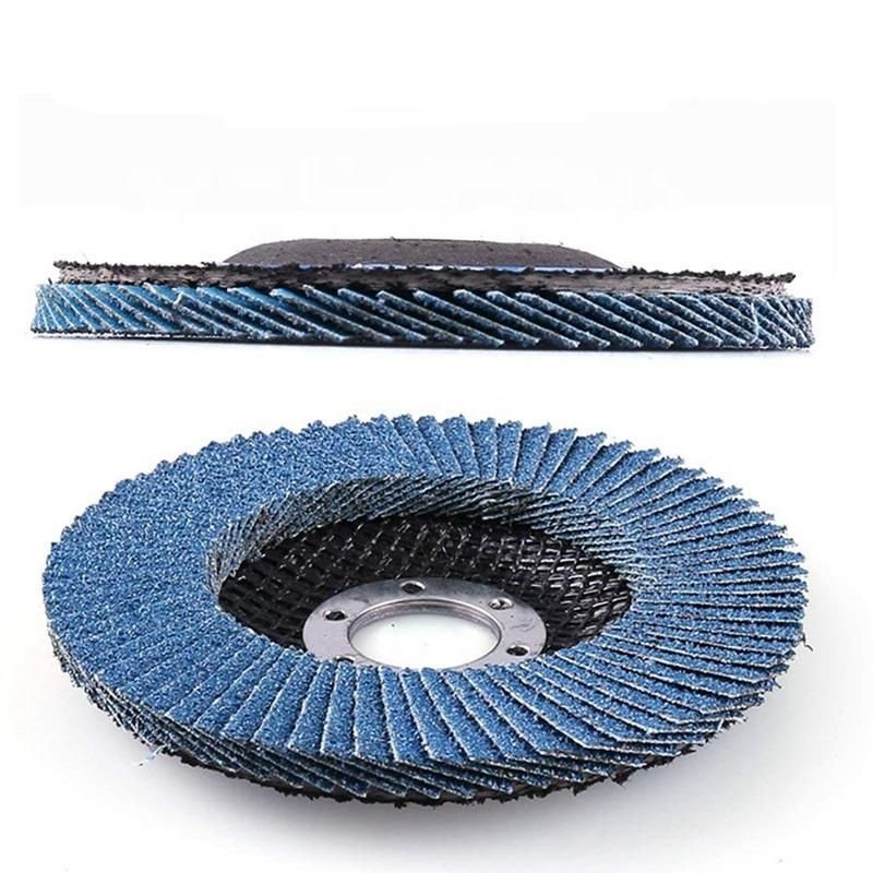 Hot Sale 4inch 100mm Aluminia Zironia Blue Flap Disc for Metal Cutting