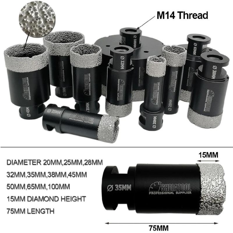 Vacuum Brazed Diamond Drilling Core Bits for Porcelain Marble Granite Ceramic