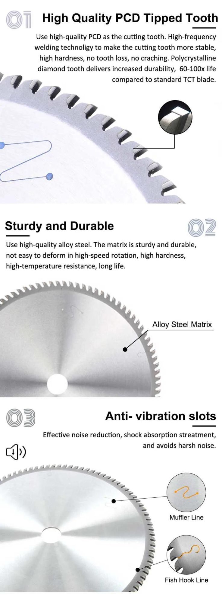 Circular Cutting Blade PCD Diamond Saw Blade