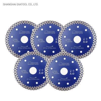 Shdiatool Diamond Cutting Disc a-Shaped Blue Saw Blade High Quality Steel Body for Marble