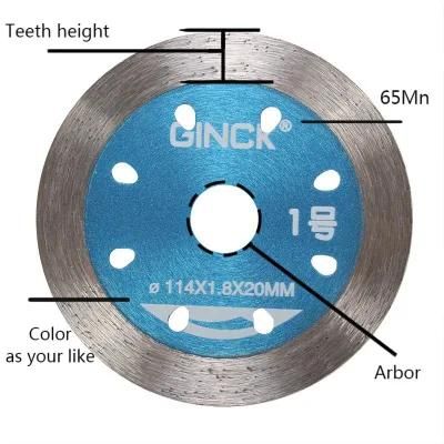 114mm Diamond Tile Saw Blade, Continuous Rim, Cuts All Tiles