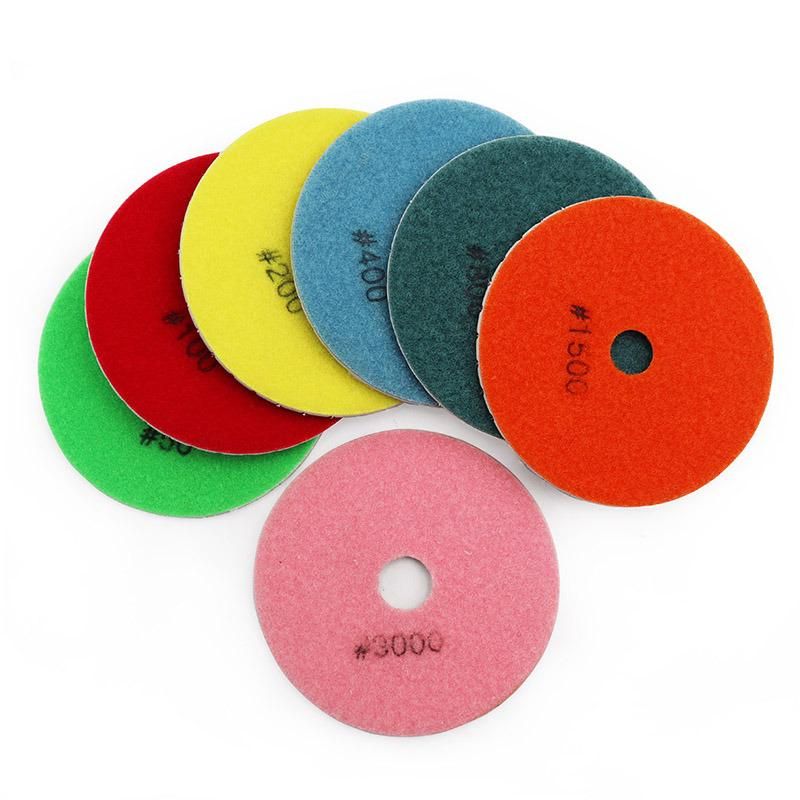 4" Professional Wet Diamond Flexible Polishing Pads for Granite Marble Ceramic