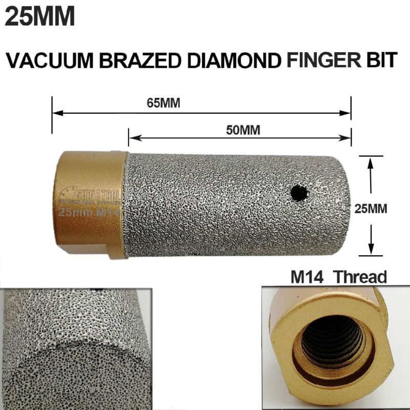 Shdiatool Vacuum Brazed Diamond Finger Bits Milling Bits for Tile, Stone, Countertop