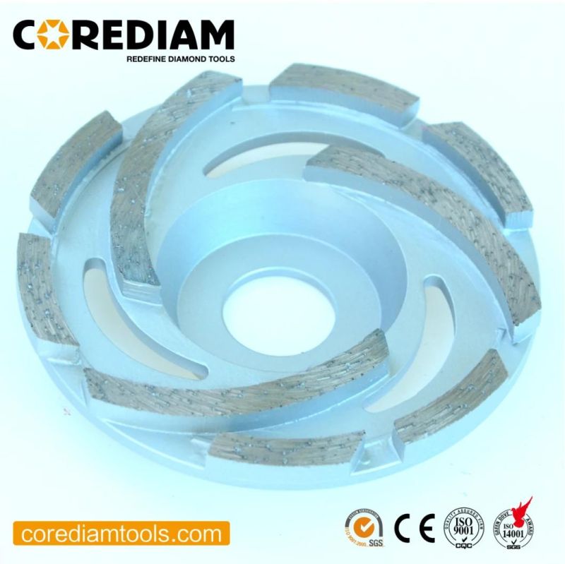 All Size Silver Brazed Grinding Abrasive Wheel with Cyclone Segments in Your Need/Diamond Grinding Cup Wheel/Tooling