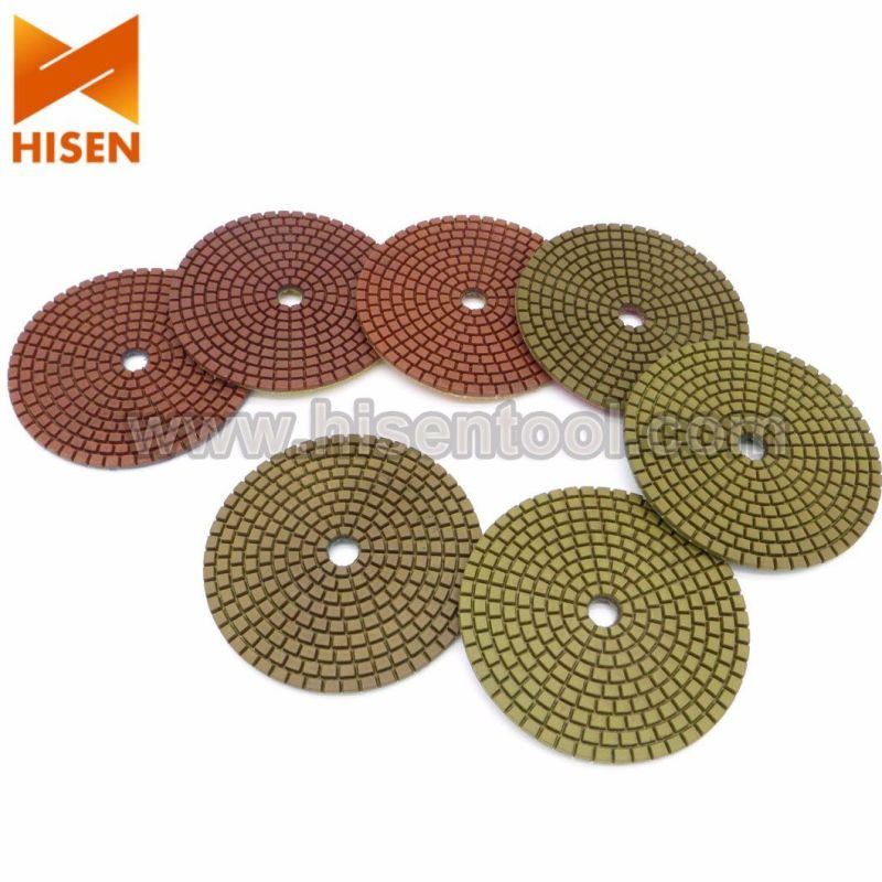 Professional 100mm 4" Metal Chip Diamond Wet Polishing Pads