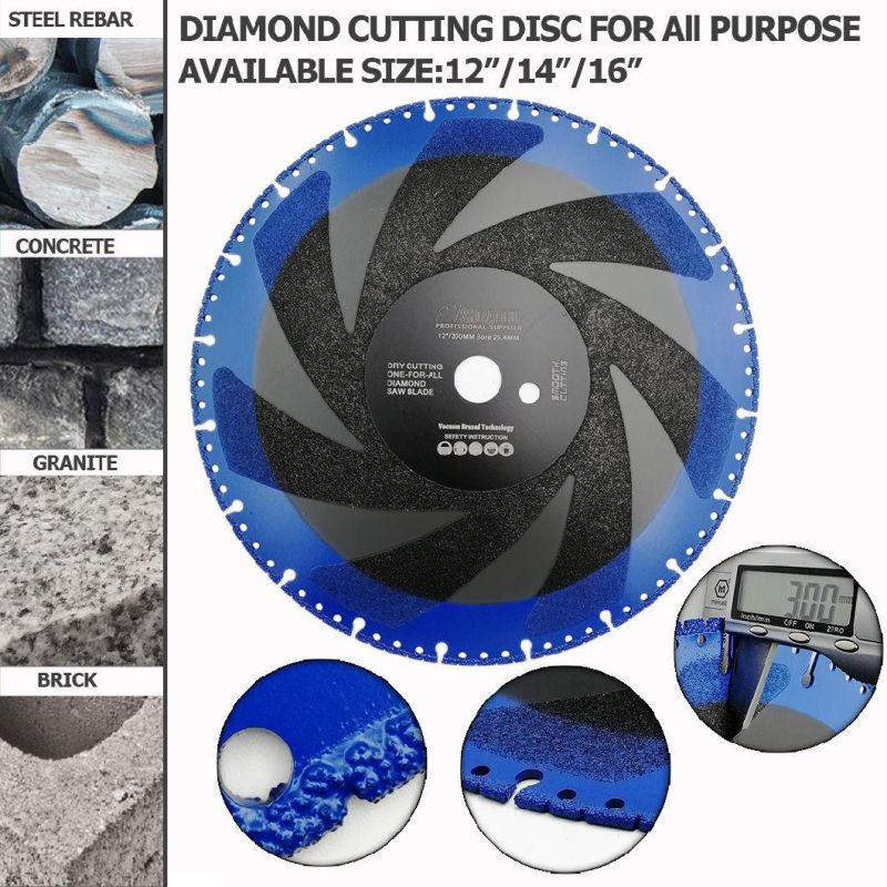 Vacuum Brazed Multi Purpose Demolition Blade for Steel Pipe Stone Concrete Iron