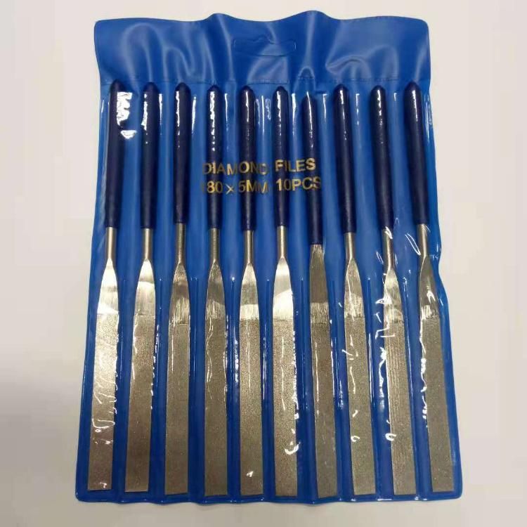 Metal Grinding Tools Electroplated Sharpening Flat Diamond Needle Files for Wood Stone Metal