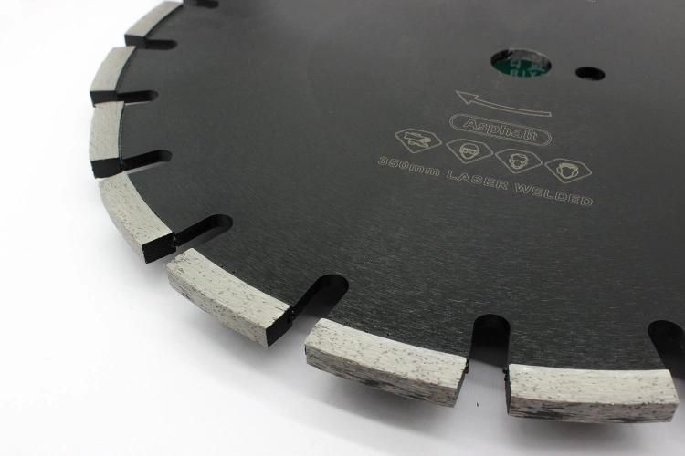 Manufacture Direct 350mm Laser Welded Diamond Slot Saw Blade for Asphalt Cutting