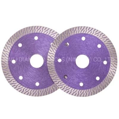 Qifeng Leaf Pattern 105mm Diamond Turbo Saw Blade Cutting Tool for Tiles Ceramics and Porcelain